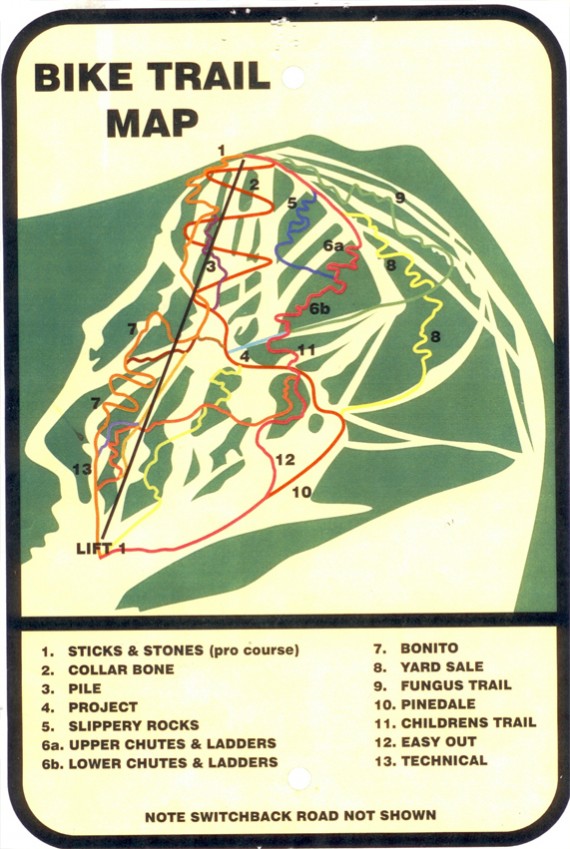 Sunrise Downhill Mountain Bike Trail Map